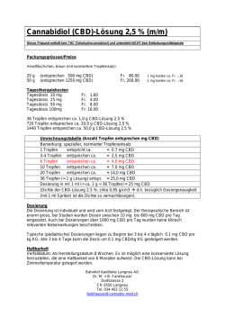 Cannabidiol-Lösung - Bahnhof Apotheke Drogerie Langnau im