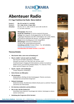 Abenteuerr Radio - Radio Maria Südtirol