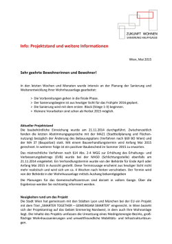 Info: Projektstand und weitere Informationen
