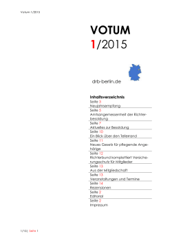 Votum 1/2015 - Deutschen Richterbundes
