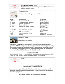 IGOL Newsletter, Januar 2015