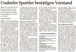Undorfer Sportler best&auml;tigen Vorstand