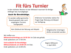 Mittwochnachmittags um 14:30 Uhr - Bridge Club München