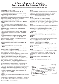 6. Georg-Schwarz-Straßenfest Programm in den Häusern & Höfen