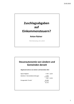 Zuschlagsabgaben auf Einkommensteuern?