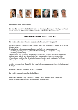 Hom&ouml;opathischer, telefonischer Notdienst