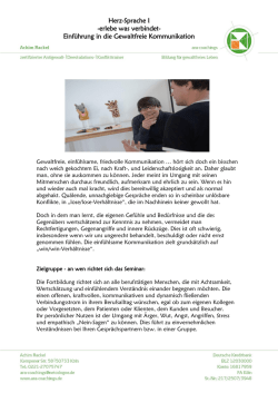 Herz-Sprache I -erlebe was verbindet- Einf&uuml;hrung - ARA