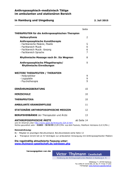 Adressenliste - Victor Thylmann Gesellschaft