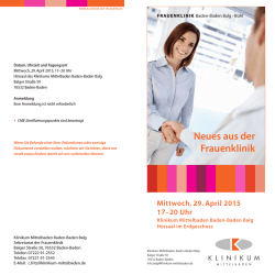 Neues aus der Frauenklinik - Klinikum Mittelbaden gGmbH