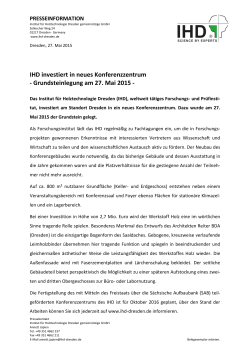 Grundsteinlegung am 27. Mai 2015 - Institut für Holztechnologie