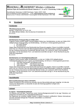 HANDBALL-RUNDBRIEF Minden&ndash;L&uuml;bbecke