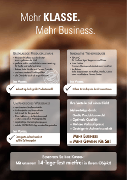 Broschüre Kaffeesysteme BusinessKlasse