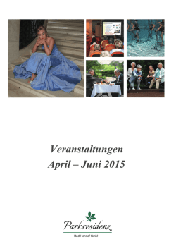 Veranstaltungskalender - Parkresidenz Bad Honnef