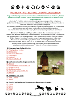 Herbor&reg; - Vet Schutz und Pflegeserien
