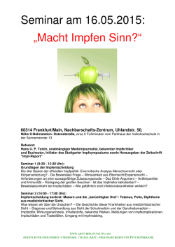 Infoblatt Impfseminar am 16.05.2015 1