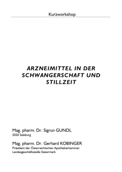 arzneimittel in der schwangerschaft und stillzeit