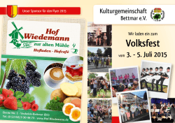 Flyer Volksfest 2015 - Kulturgemeinschaft Bettmar