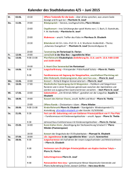 Kalender des Stadtdekanates 4/5 – Juni 2015