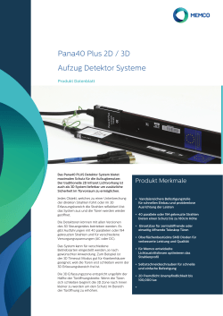 Pana40 Plus 2D / 3D Aufzug Detektor Systeme