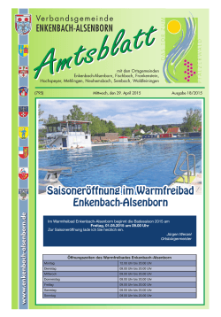 Amtsblatt 18/2015 - Verbandsgemeinde Hochspeyer