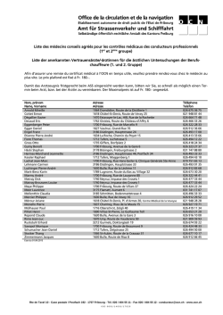 Liste des m&eacute;decins conseils agr&eacute;&eacute;s pour les contr&ocirc;les m&eacute;dicaux