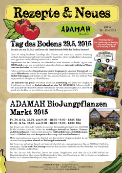 Tag des Bodens 29.5. 2015 ADAMAH BioJungpflanzen Markt 2015