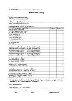 Ordensbestellung - Salzburger Kameradschaftsbund