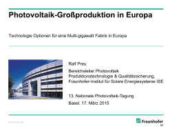 Photovoltaik-Grossproduktion in Europa / Production