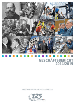 GESCHÄFTSBERICHT 2014/2015 - Arbeitgeberverband der Metall