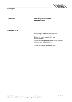 Reaktionsgef&auml;&szlig; Lerneinheit SPS