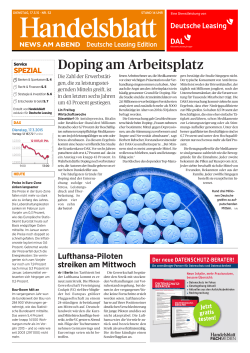 Doping am Arbeitsplatz - Wirtschaft strotzt vor Kraft