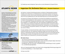 Ingenieur f&uuml;r Software-Test (m/w) &ndash; Standort