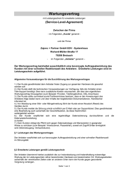 Standard-Wartungsvertrag