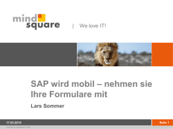 SAP wird mobil – nehmen Sie Ihre Formulare mit - mind