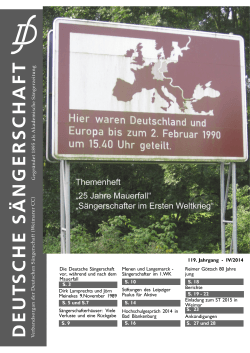 119. Jahrgang - IV/2014 S. 10 u. 16 S. 3 S. 27 und 28 S. 16 S. 10 S