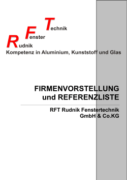 Imagebroschüre - RFT Rudnik Fenstertechnik