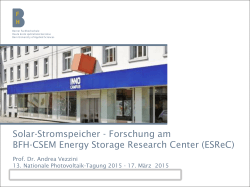 Solar-Stromspeicher - Forschung am BFH-CSEM Energy
