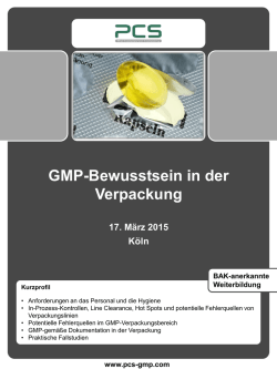 GMP-Bewusstsein in der Verpackung