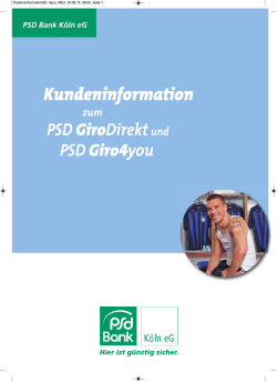 Kundeninformation - PSD Bank Köln eG