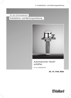 Installationsanleitung Heizölentlüfter Gerätetyp