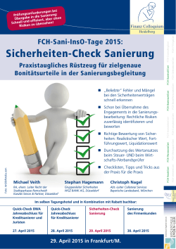 Sicherheiten-Check Sanierung - Finanz Colloquium Heidelberg