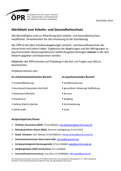 und Gesundheitsschutz - SCHULAMT