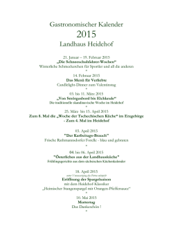 Gastronomischer Kalender 2015 - Landhaus