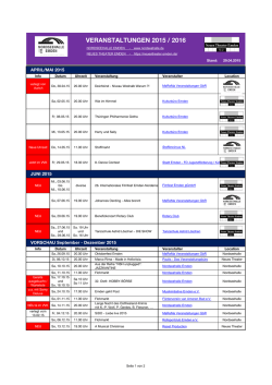 VERANSTALTUNGEN 2015 / 2016