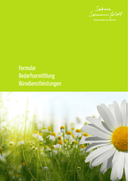 Formular Bedarfsermittlung Bürodienstleistungen