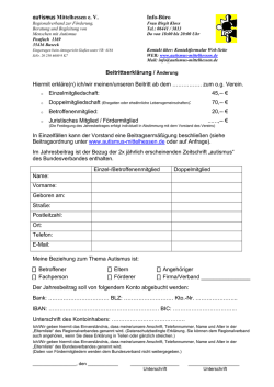 autismus Mittelhessen e. V. Info-Büro Beitrittserklärung / Änderung