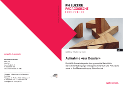 Flyer Aufnahme «sur Dossier - Pädagogische Hochschule Luzern