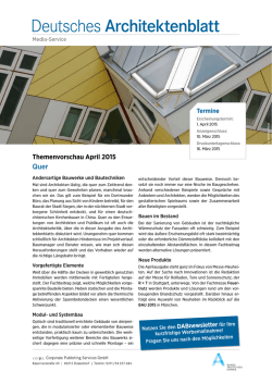 Themenvorschau April 2015 - Deutsches Architektenblatt