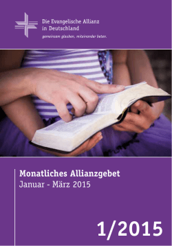 Gebetsheft 1. Quartal 2015 - Deutsche Evangelische Allianz