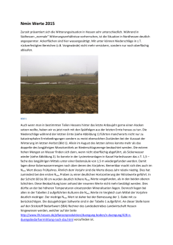N min -Werte 2015 - Landesbetrieb Landwirtschaft Hessen